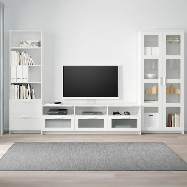 IKEA BRIMNES TV storage combination/glass doors, white, 126x16 1/8x74 3/4 "