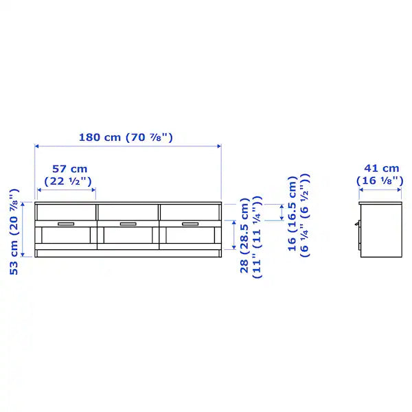 IKEA BRIMNES TV unit, white, 70 7/8x16 1/8x20 7/8 "