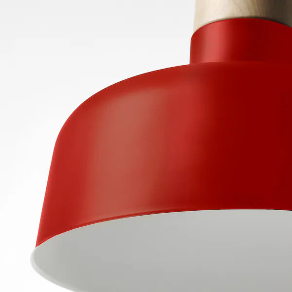 IKEA BUNKEFLO Pendant lamp, white/birch, 14 "