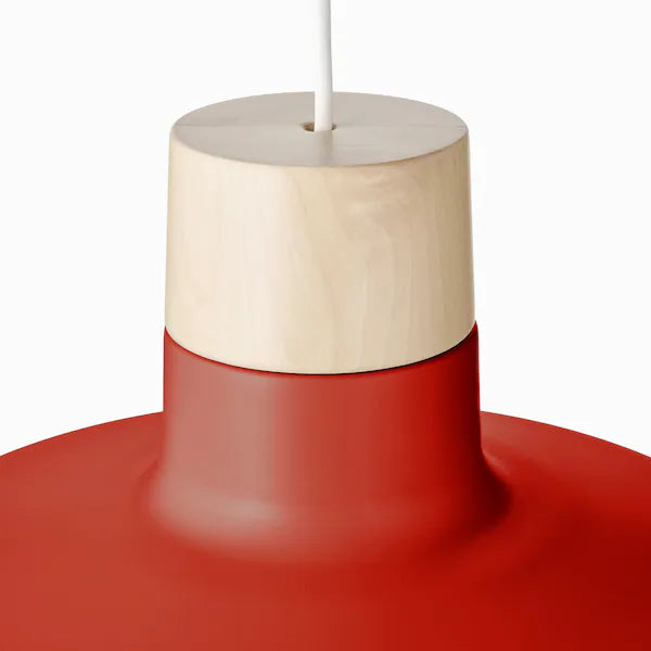 IKEA BUNKEFLO Pendant lamp, white/birch, 14 "