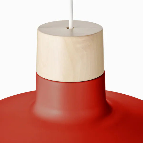 IKEA BUNKEFLO Pendant lamp, white/birch, 14 "