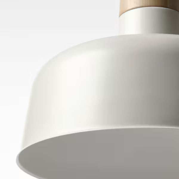 IKEA BUNKEFLO Pendant lamp, white/birch, 14 "