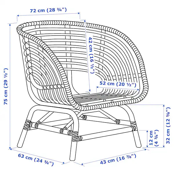 IKEA BUSKBO Armchair, rattan