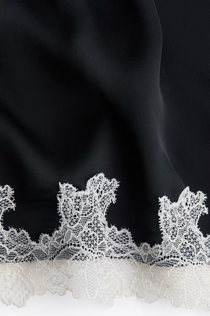 H&M Lace-Trimmed Satin Nightgown
