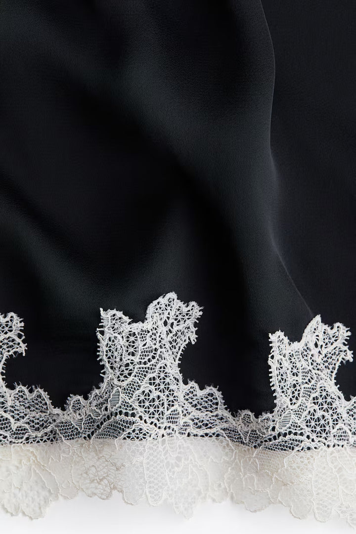 H&M Lace-Trimmed Satin Nightgown