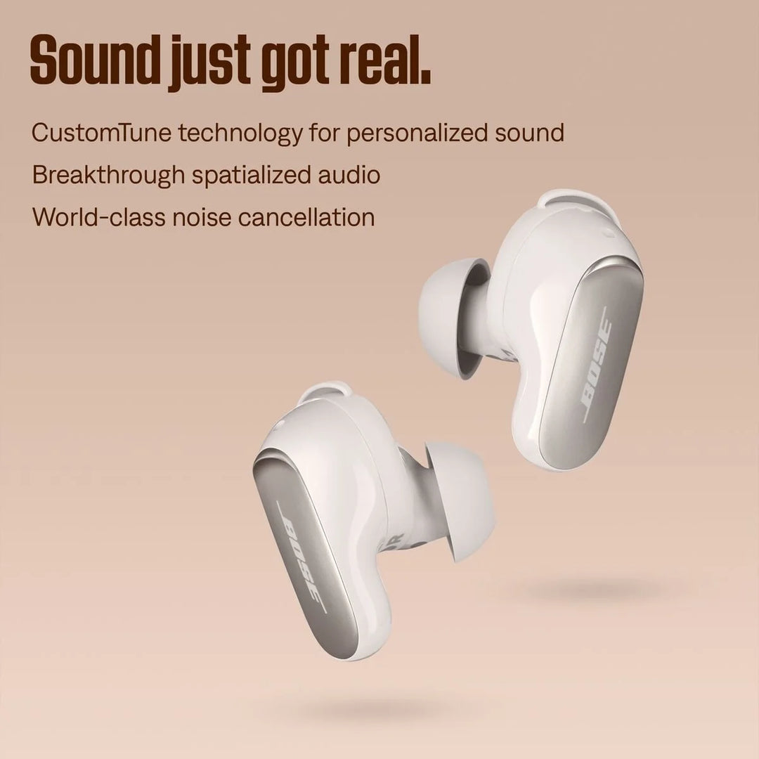 Bose QuietComfort Ultra Earbuds, Wireless Noise Cancelling Earbuds, White Smoke
