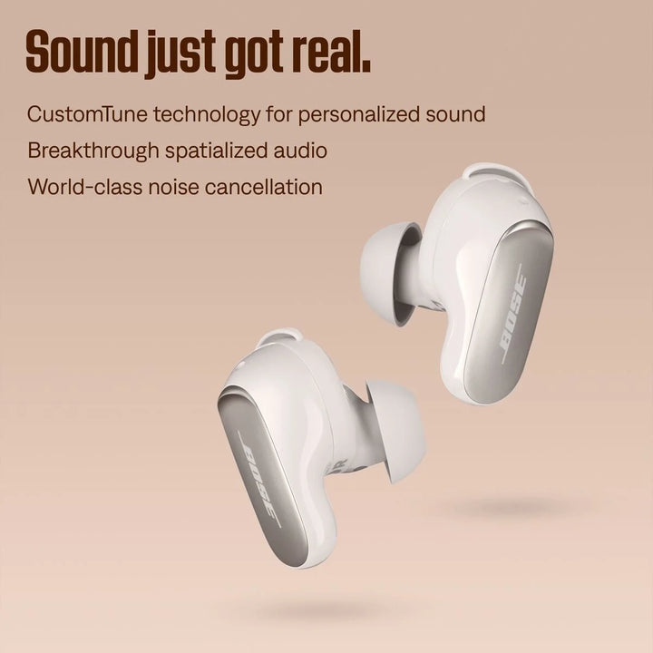 Bose QuietComfort Ultra Earbuds, Wireless Noise Cancelling Earbuds, White Smoke