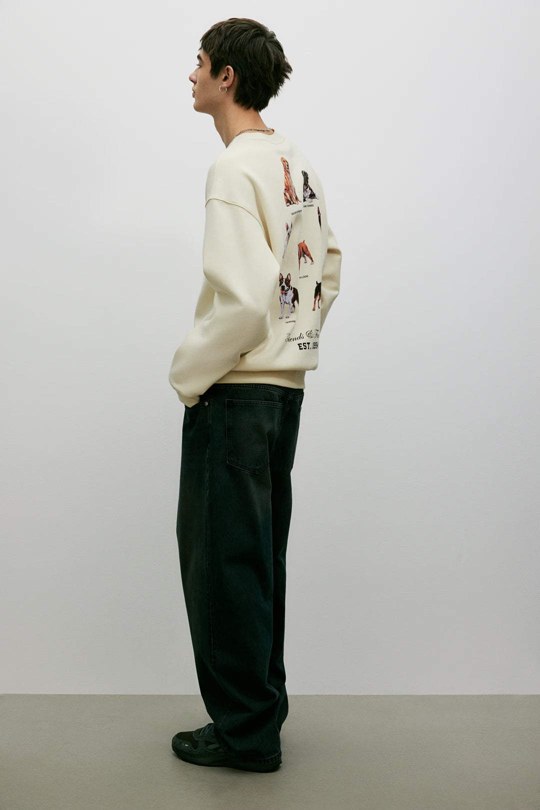 H&M Loose Fit Printed Sweatshirt