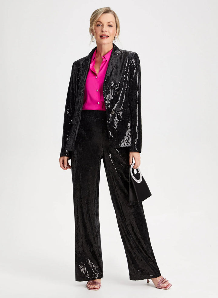 LAURA Sequin Detail Wide Leg Pants
