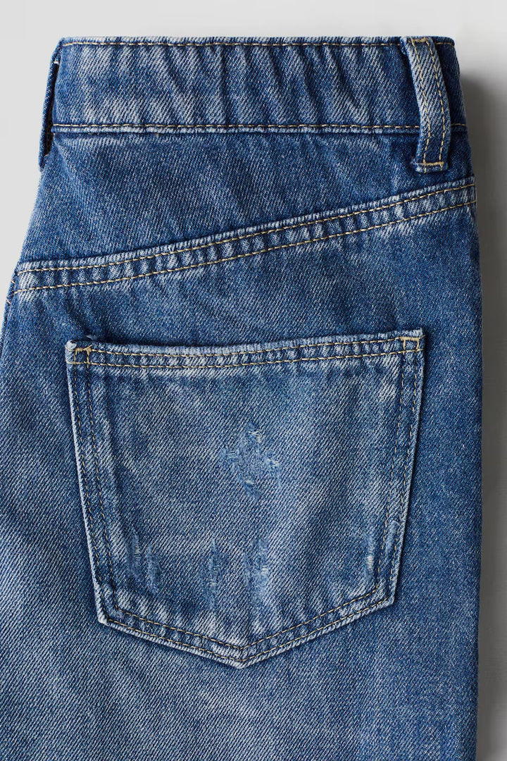 H&M Frayed-Edge Denim Shorts