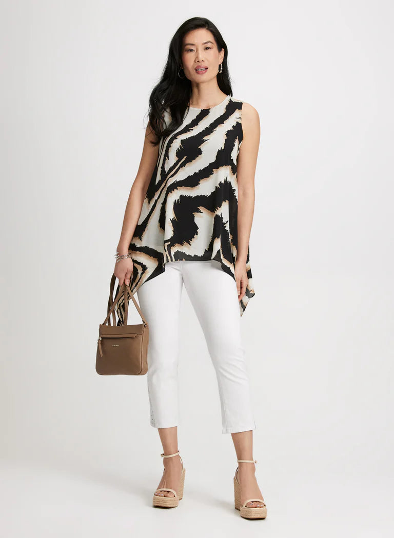 LAURA Zebra Print Asymmetric Blouse