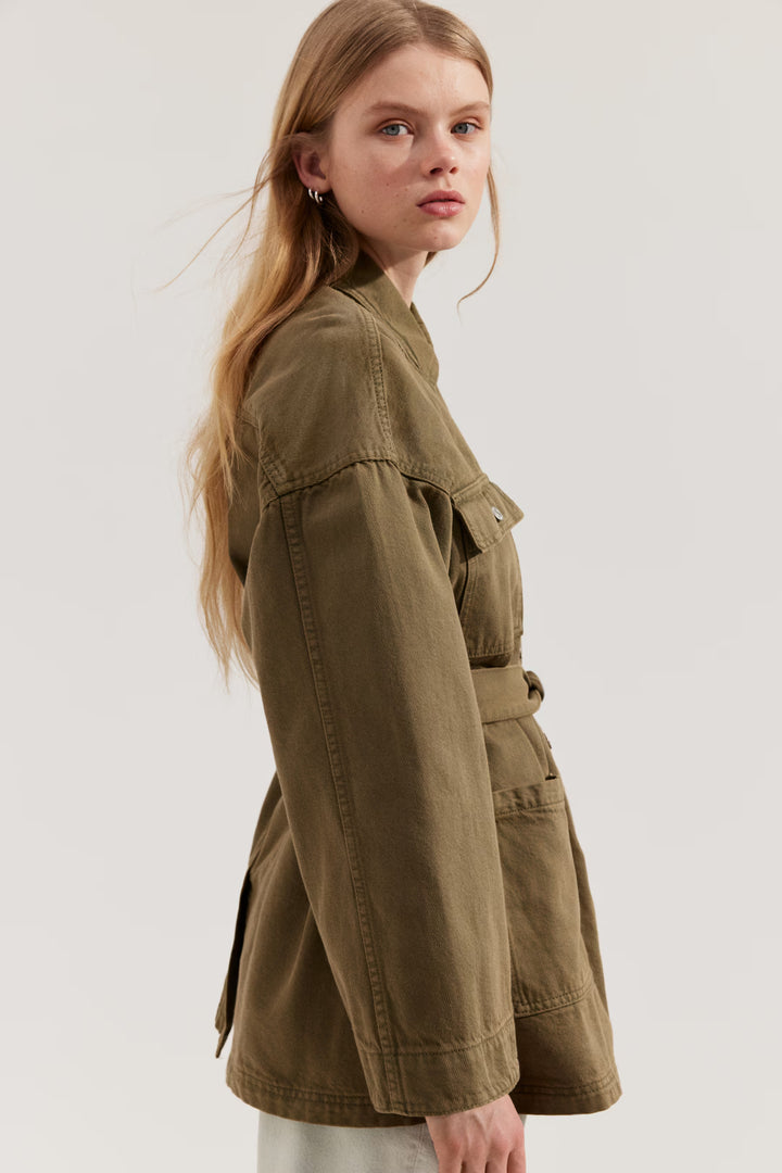 H&M Tie-Belt Denim Jacket