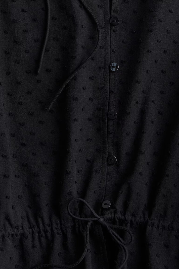 H&M Puff-Sleeved Cotton Blouse