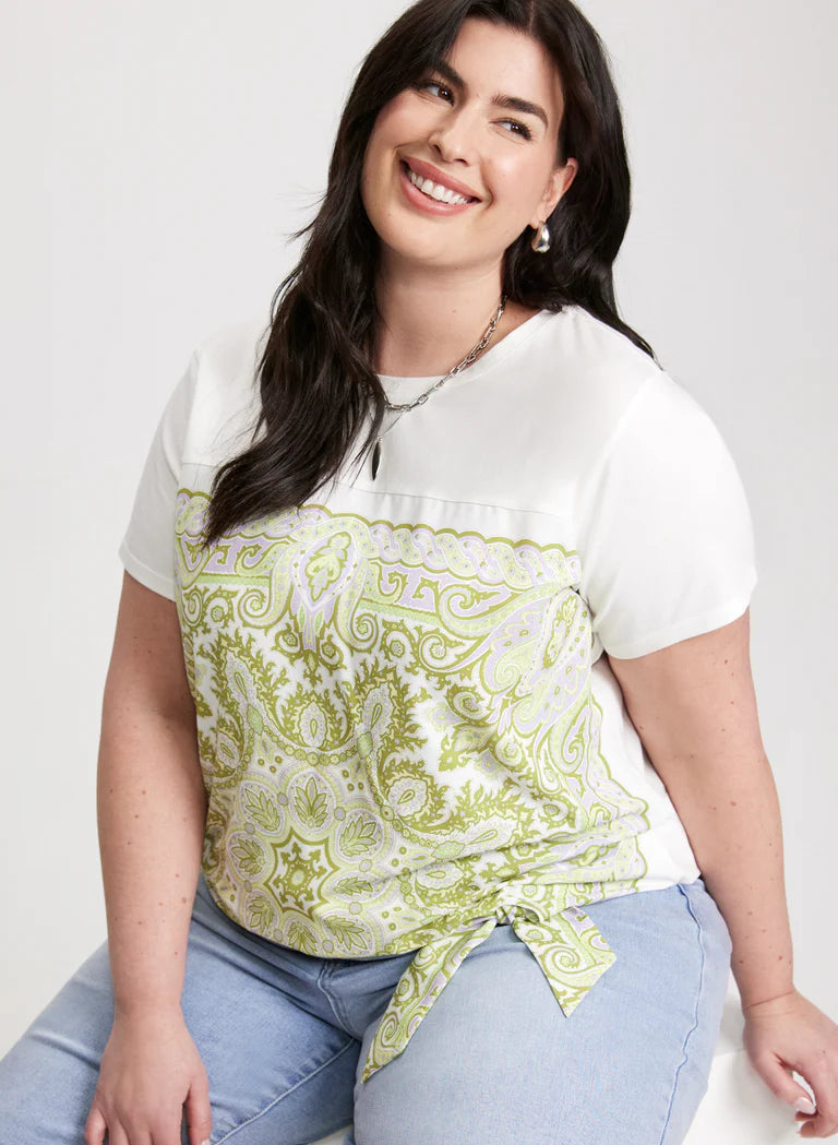LAURA Paisley Print Short Sleeve T-Shirt