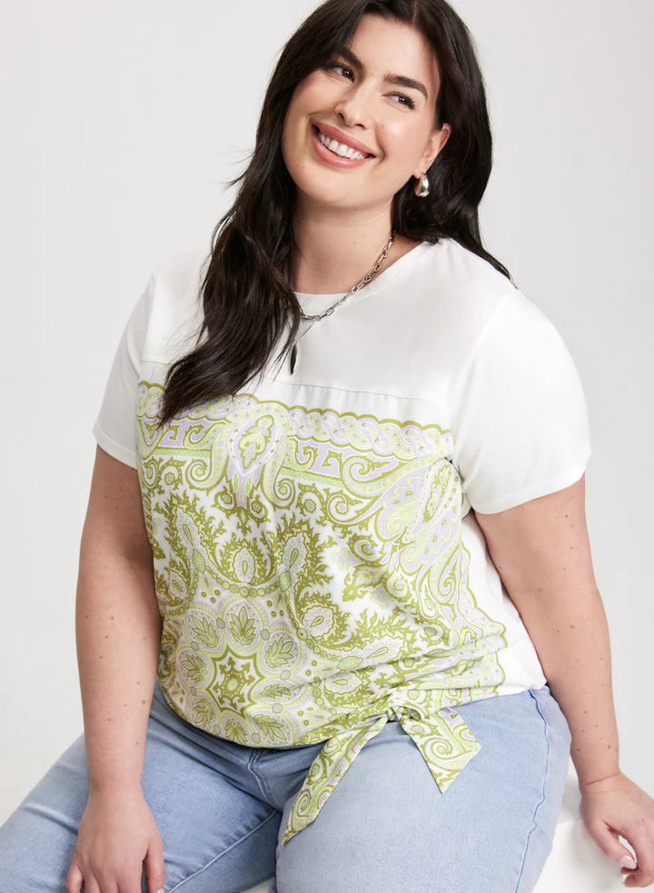 LAURA Paisley Print Short Sleeve T-Shirt