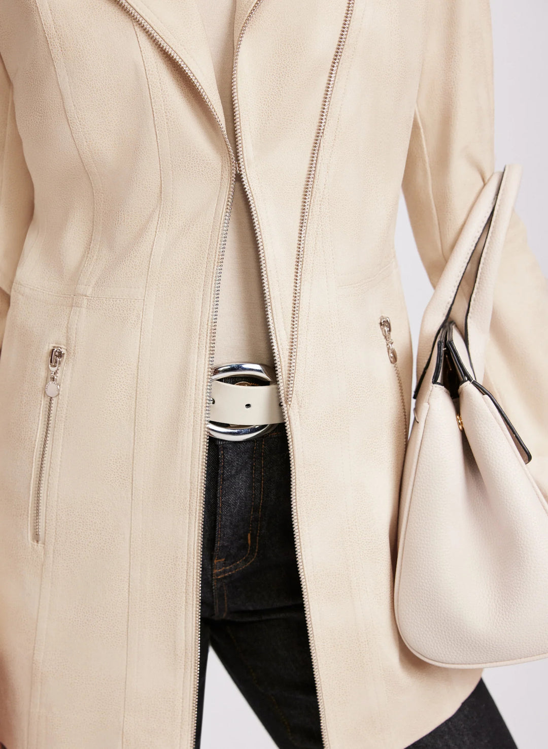 LAURA Zip Detail Redingote Jacket