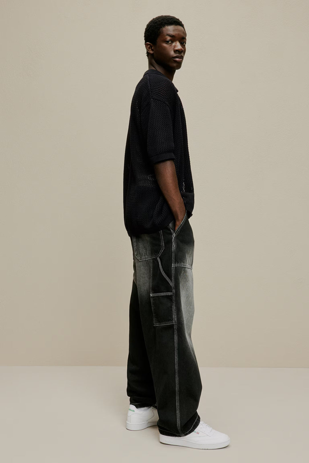 H&M Regular Fit Pointelle-Knit Shirt