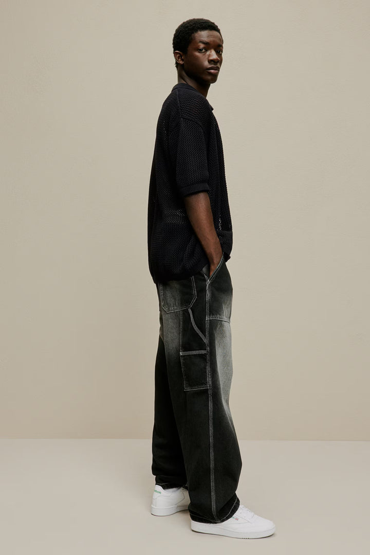 H&M Regular Fit Pointelle-Knit Shirt