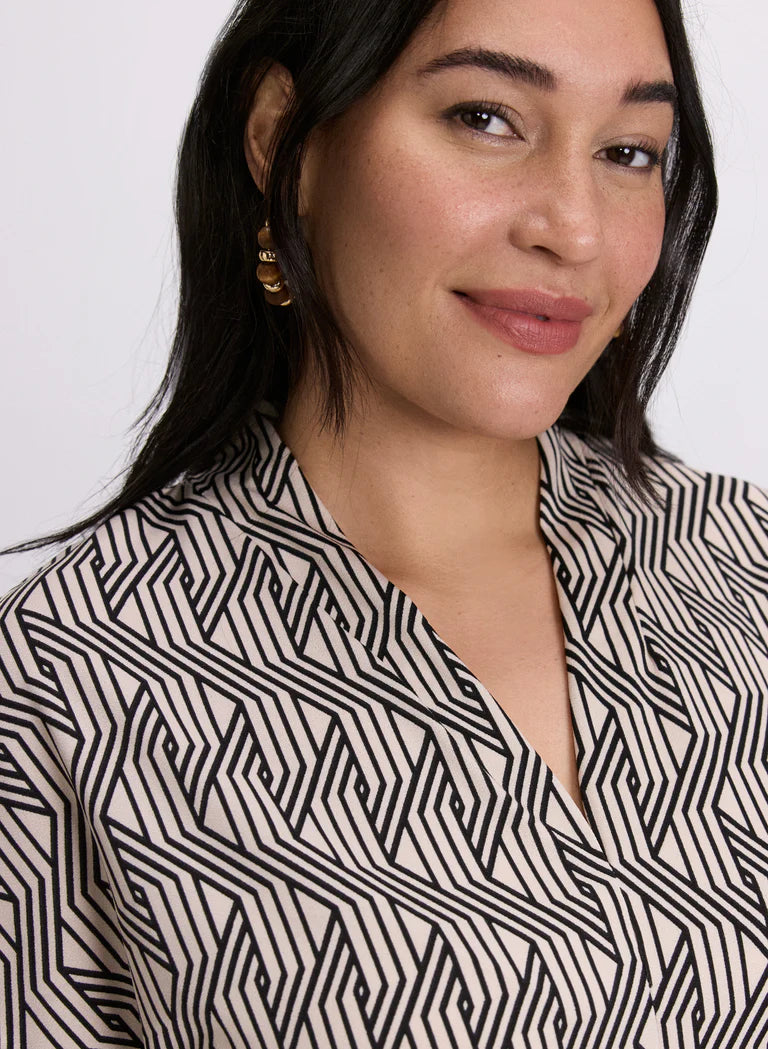 LAURA Geometric Print Top