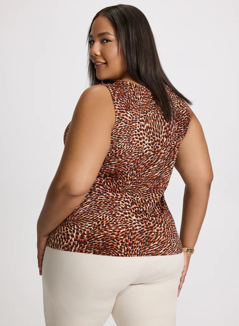 LAURA Animal Print Sleeveless Top