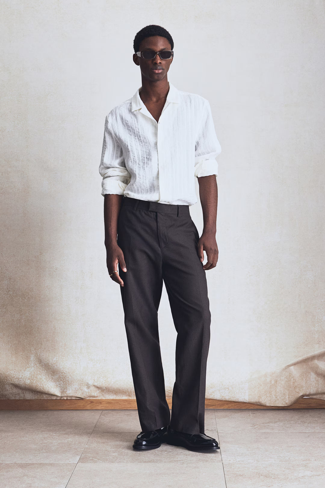 H&M Regular-Fit Jacquard-Weave Resort Shirt