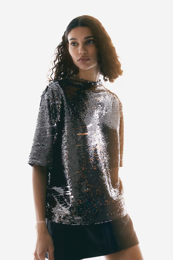 H&M SEQUINED TOP