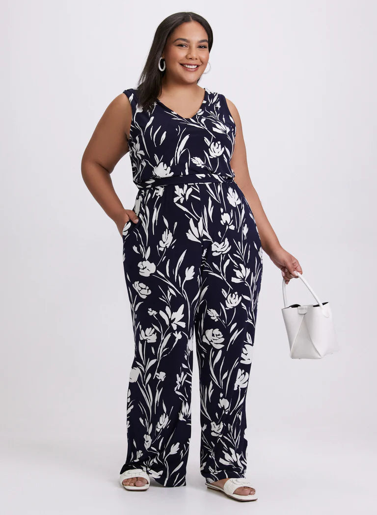 LAURA Floral Braided Belt Jumpsuit