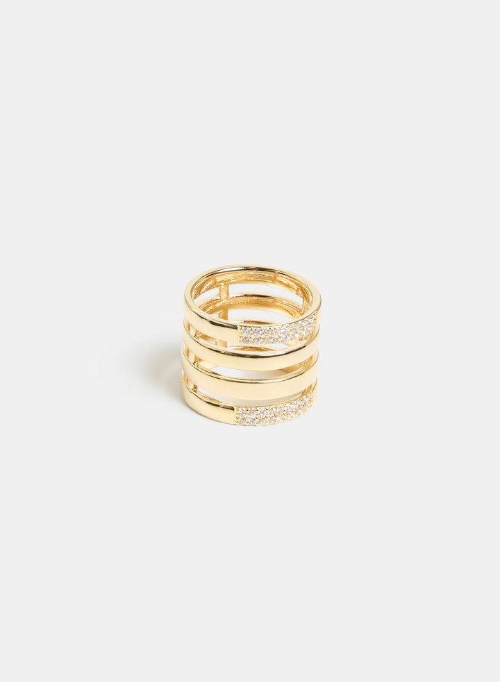Laura Tiered Crystal Band Ring
