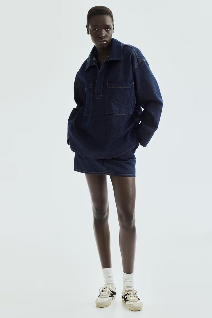 H&M Oversized Pullover Denim Shirt