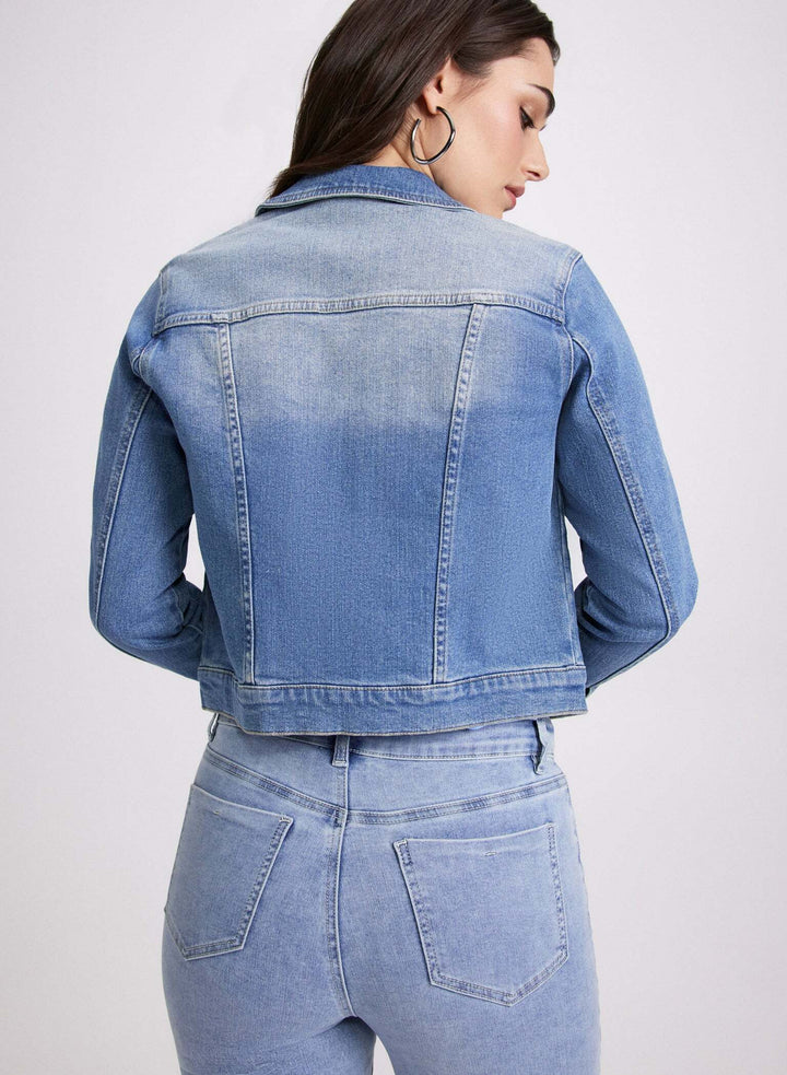 LAURA Zip-Front Denim Jacket