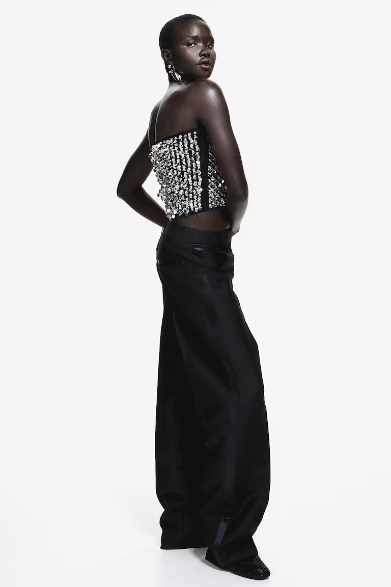 H&M EMBELLISHED TUBE TOP