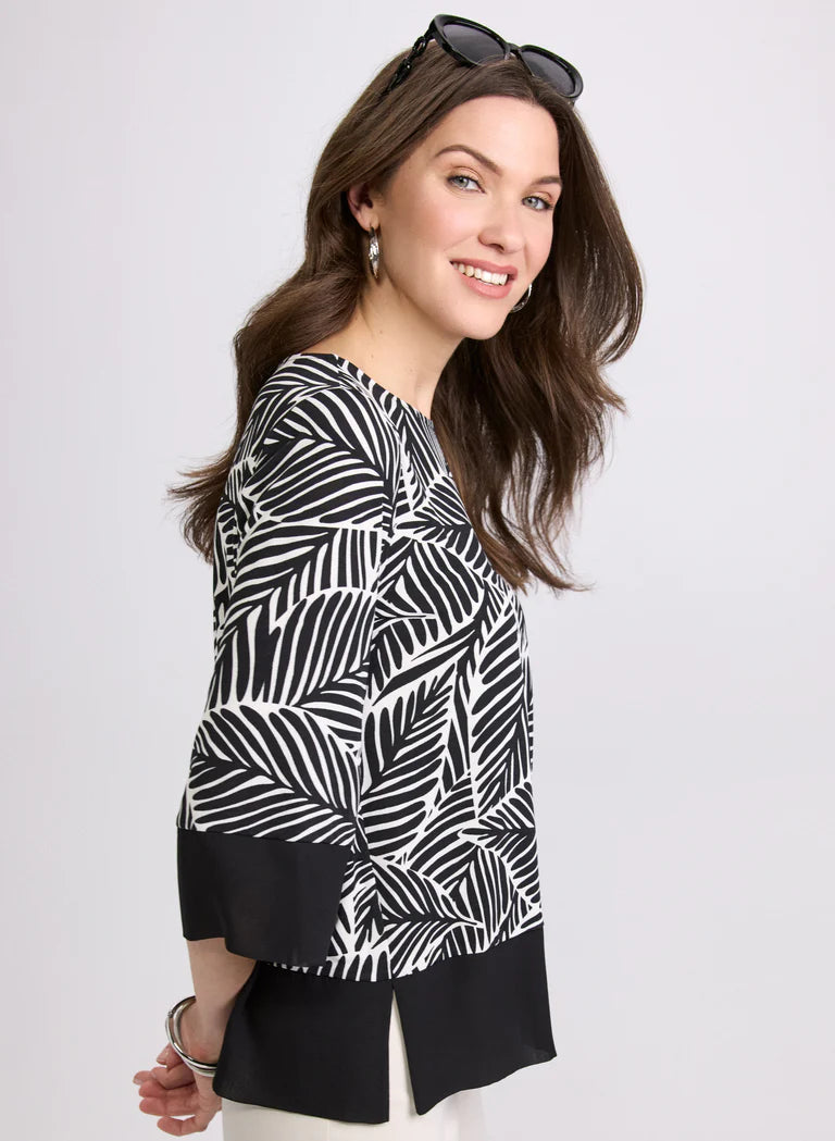 LAURA Leaf Print Top