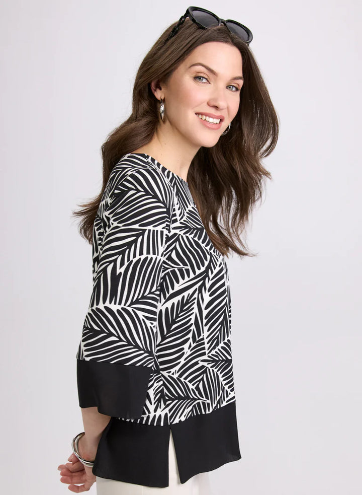 LAURA Leaf Print Top