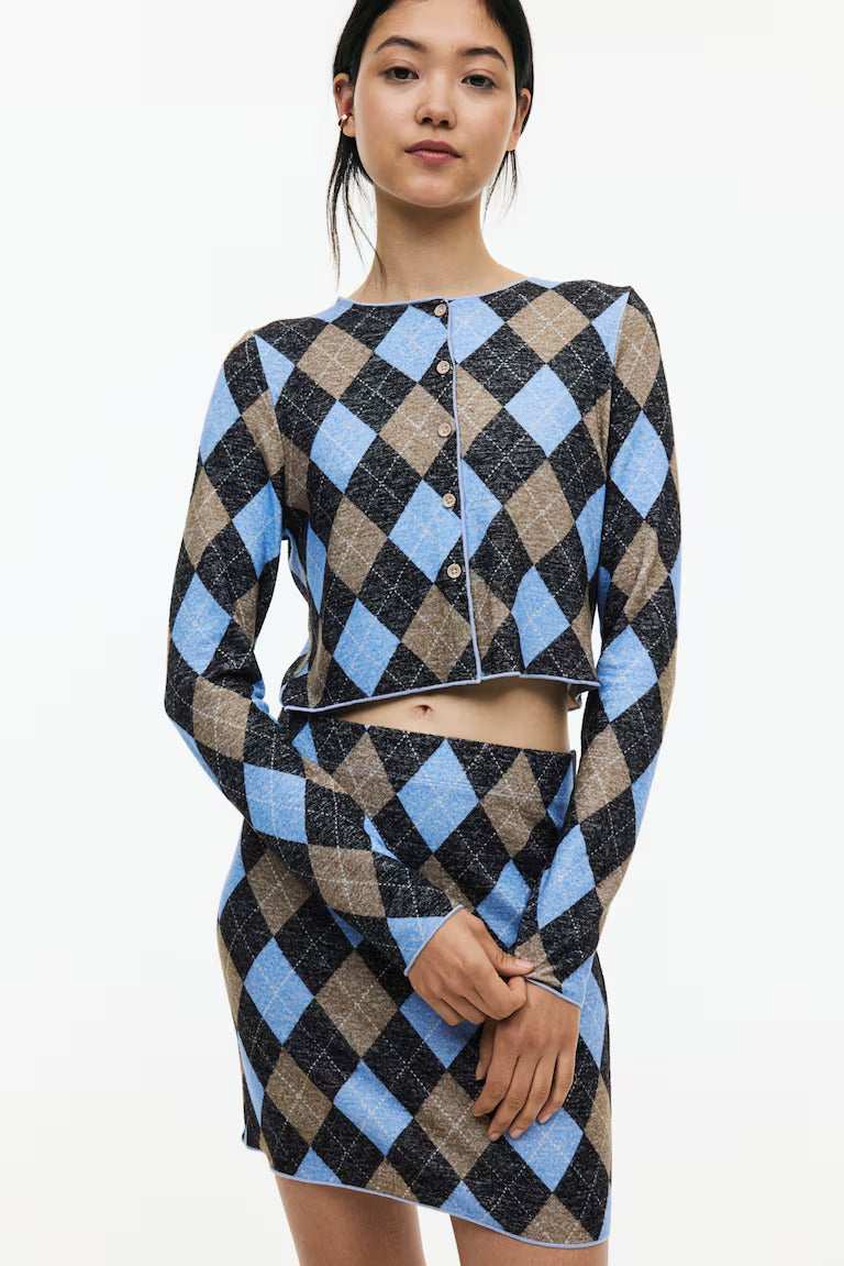 H&M FINE-KNIT MINI SKIRT