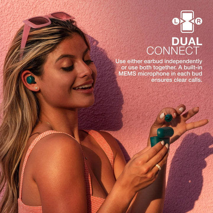 JLab Go Air Pop Bluetooth Earbuds, True Wireless with Charging Case, Teal