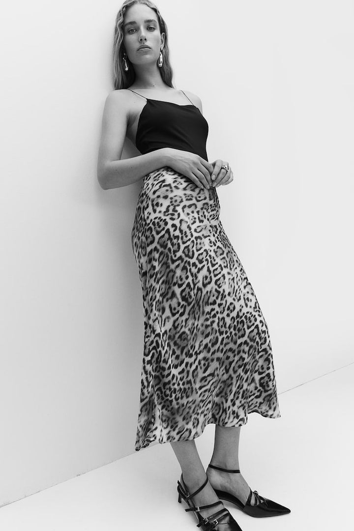 H&M Crinkled Satin Maxi Skirt