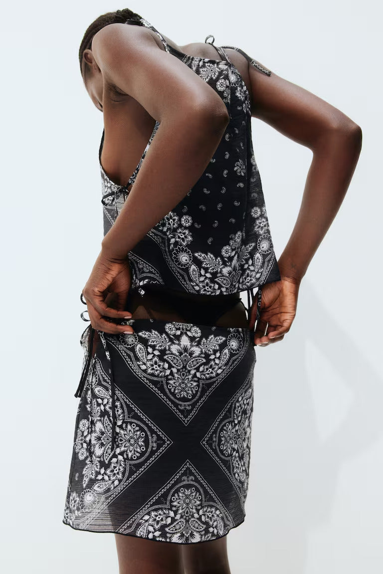 H&M TIE-DETAIL BEACH SKIRT