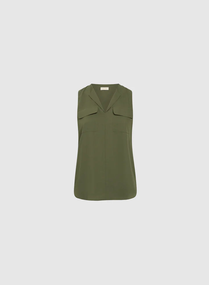 LAURA Sleeveless Pocket Blouse