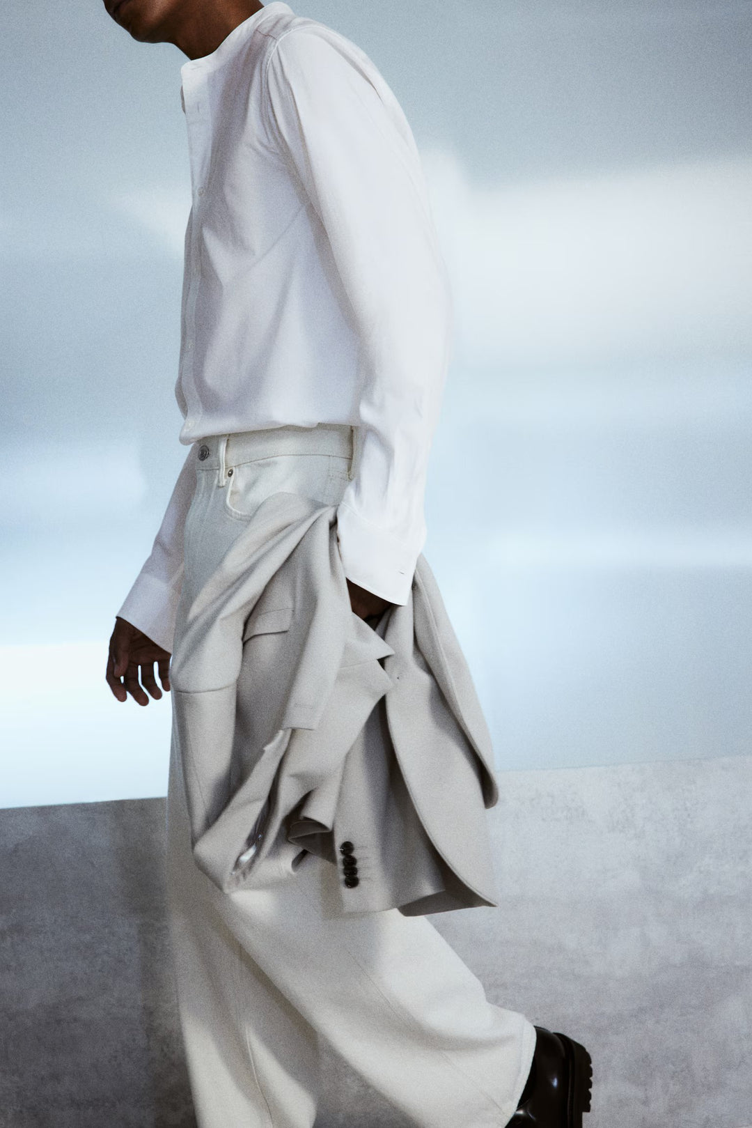 H&M Regular Fit Band-Collar Shirt