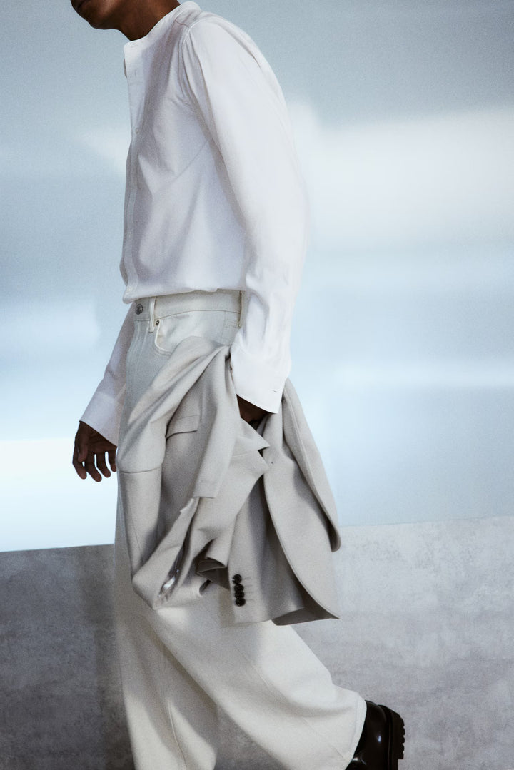 H&M Regular Fit Band-Collar Shirt