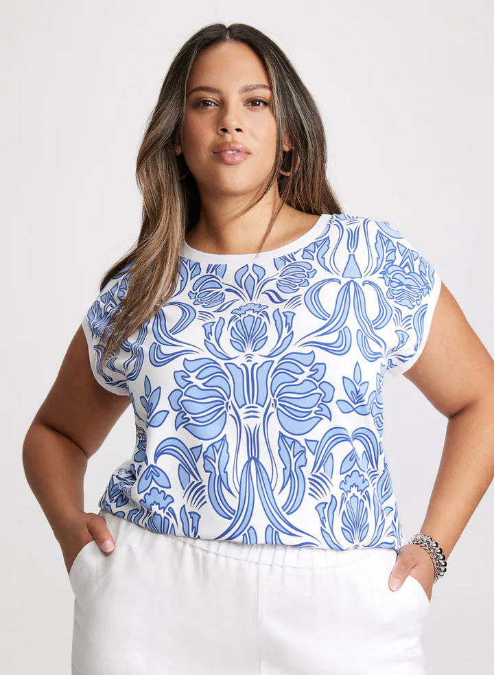 LAURA Abstract Floral Print T-Shirt