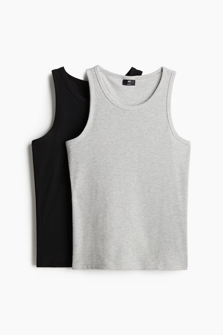 H&M 2-pack Slim Fit Ribbed Tank Tops