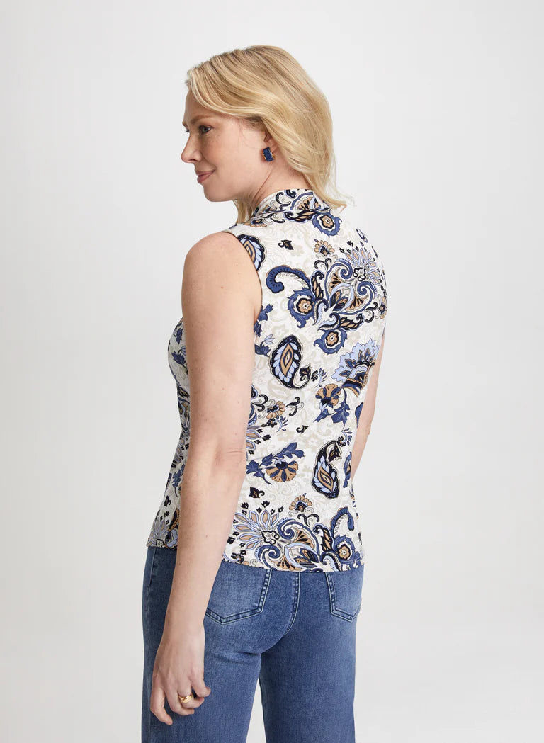 LAURA Tie-Neck Paisley Print Top