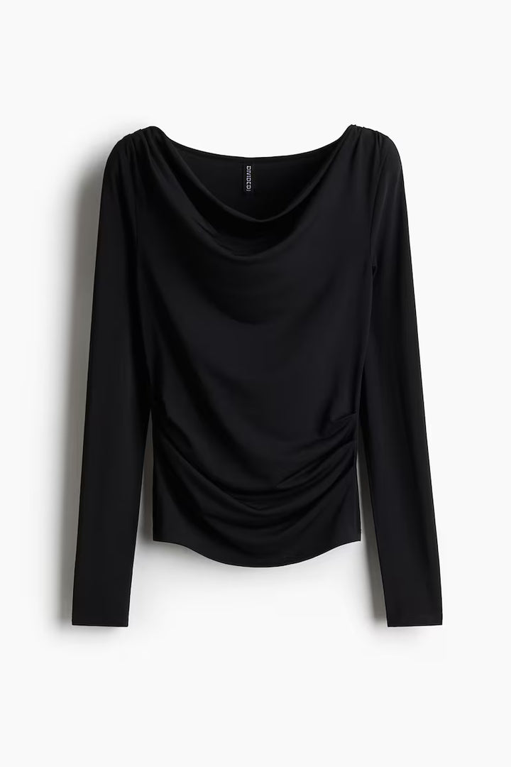 H&M DRAPED JERSEY TOP