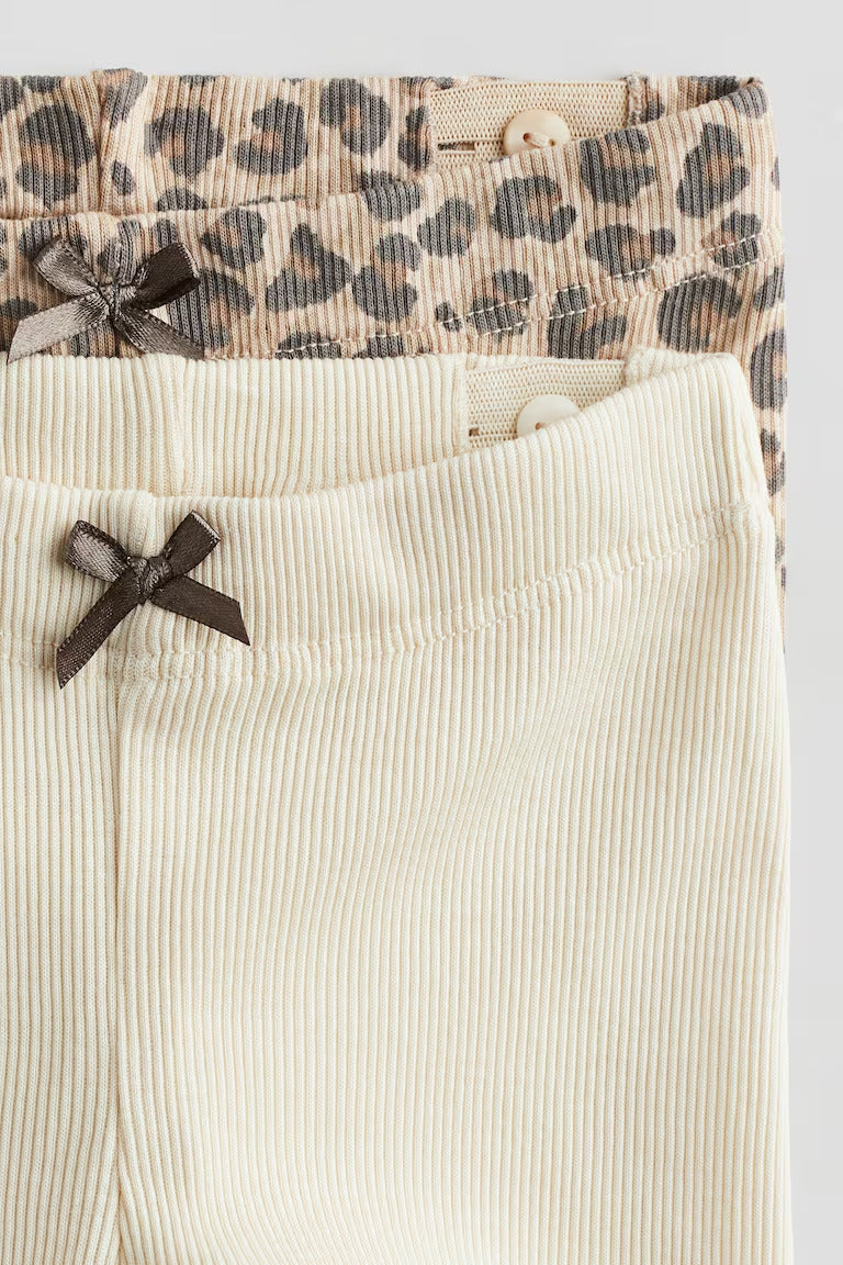 H&M 2-pack Ribbed Cotton Leggings