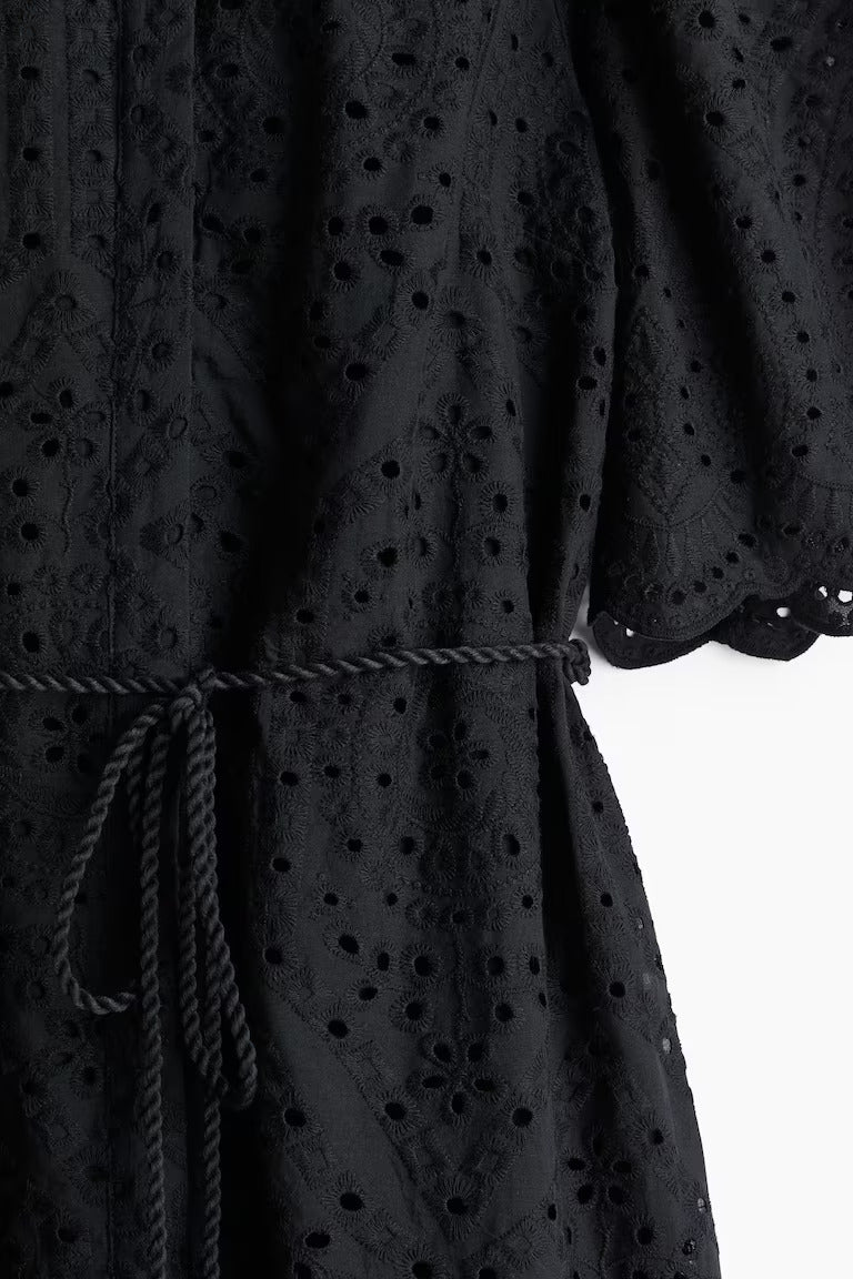 H&M Eyelet Embroidered Shirt Dress