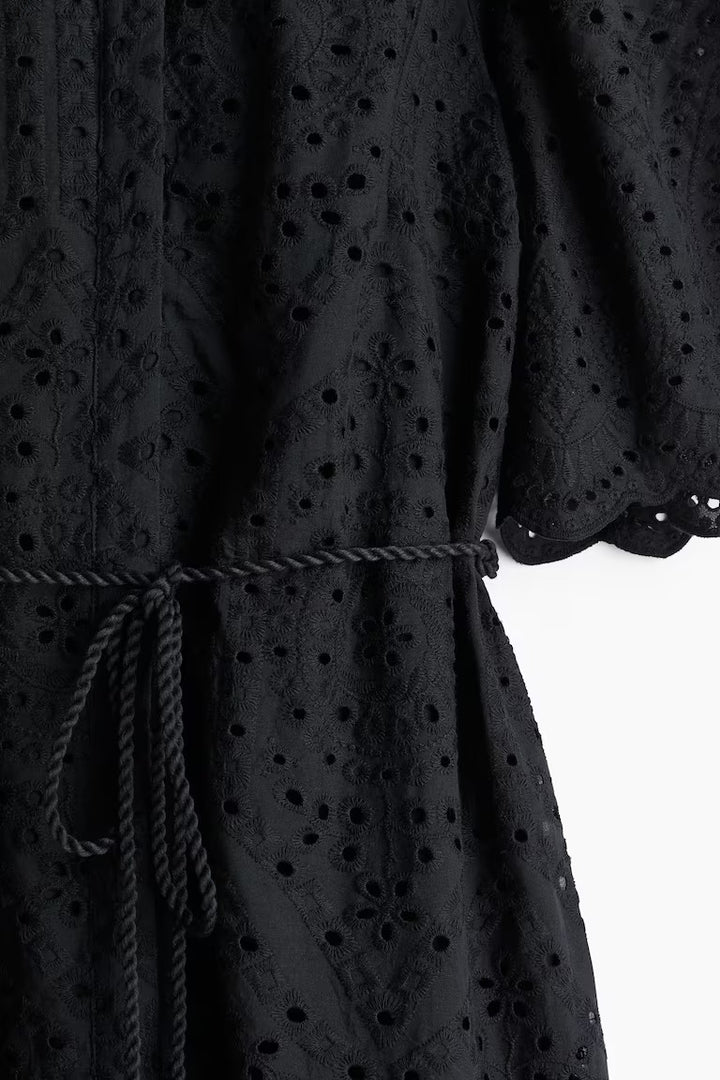 H&M Eyelet Embroidered Shirt Dress