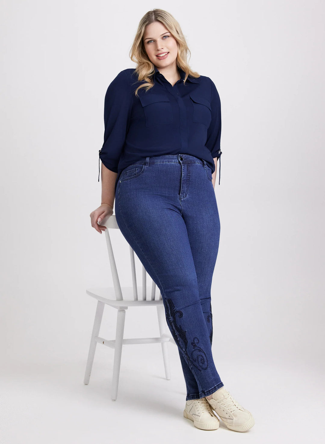 LAURA Rolled Sleeve Top