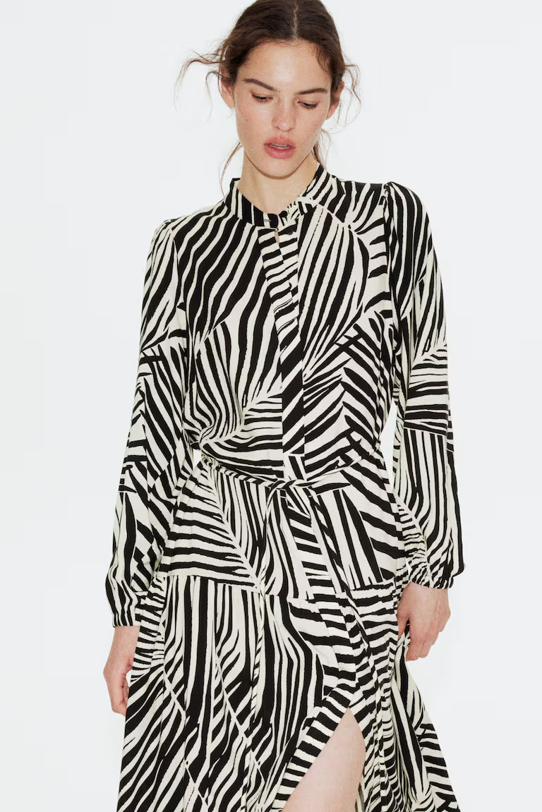 H&M Long Puff-Sleeved Dress