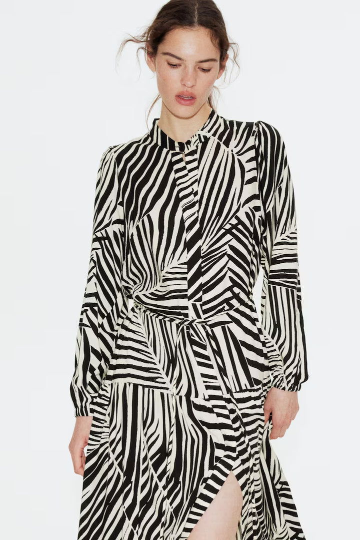 H&M Long Puff-Sleeved Dress